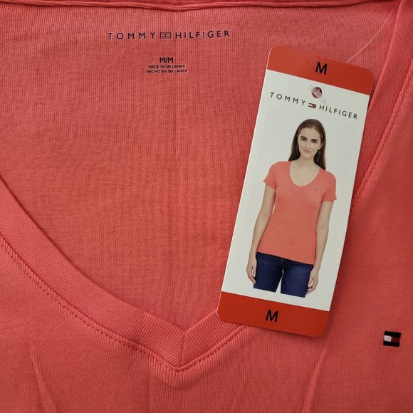 Tommy Hilfiger Women's Short Sleeve V-Neck T-Shirt - Picture 3 of 5